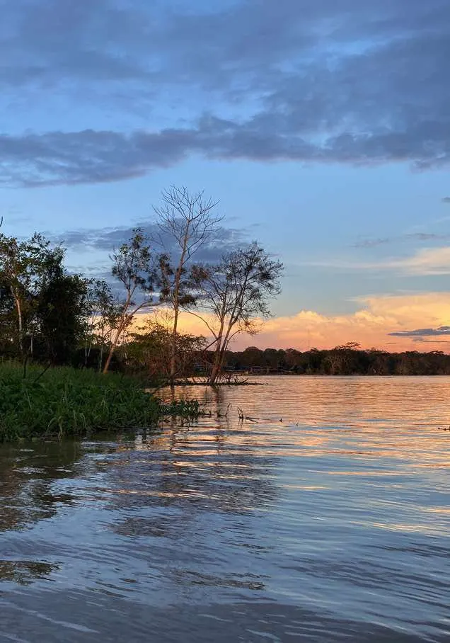 Sunset over the Tarapoto Lakes near Puerto Nariño in the Colombian Amazon