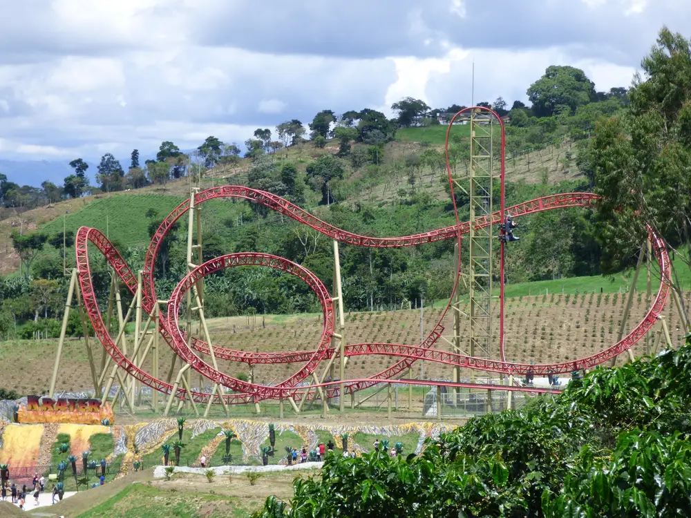 Roller coaster at Parque del Café in Quindío