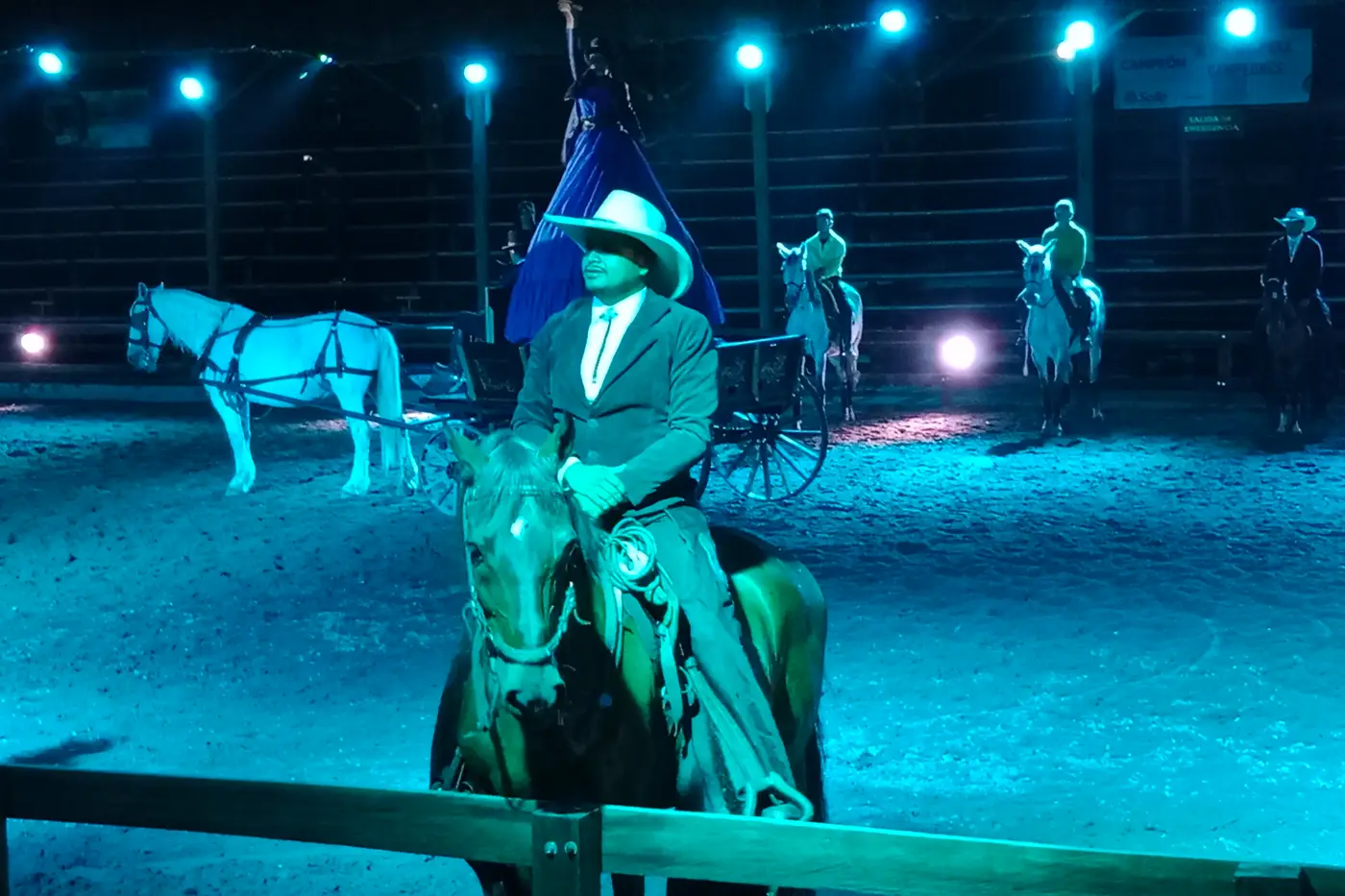 Horse rider performing in a night show at PANACA
