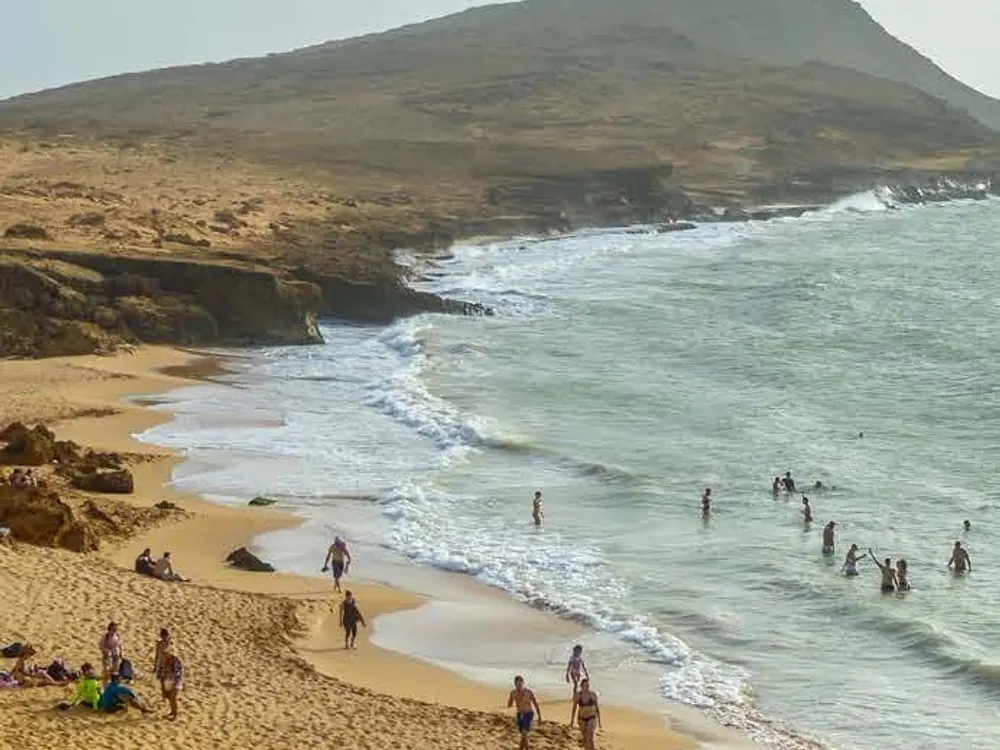 Golden-sand beach and sea at Cabo de la Vela