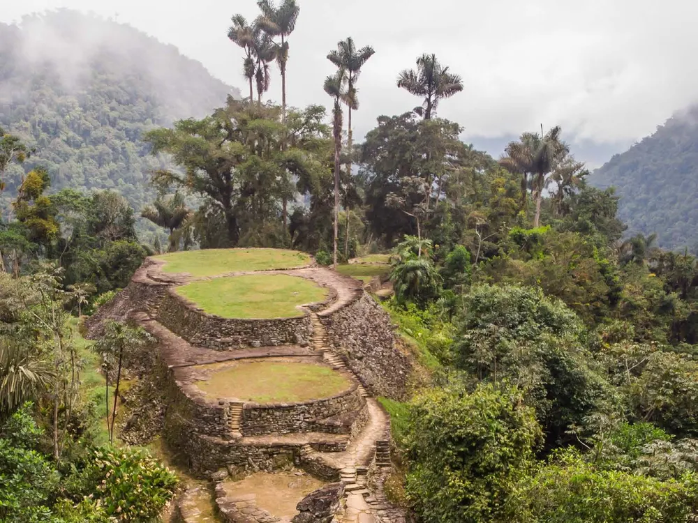 View of the stone terraces of the Lost City