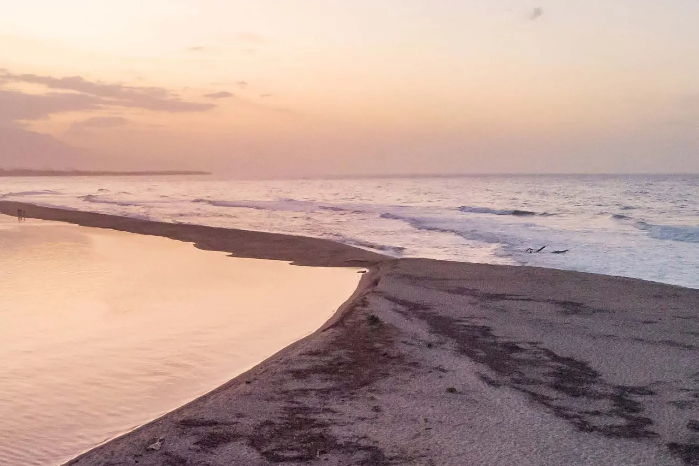 Beach at sunset at the mouth of the Don Diego River