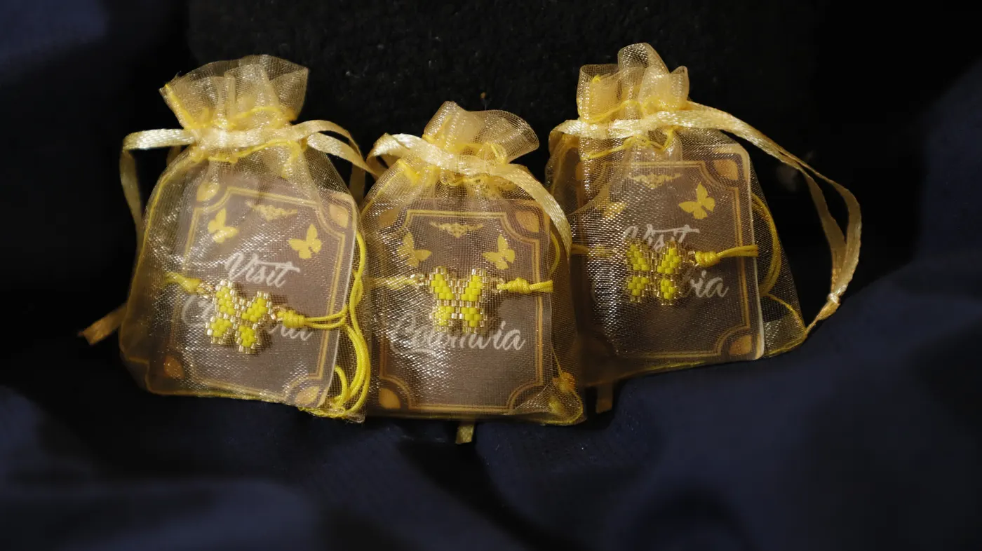 Three bracelets in gift organza bags